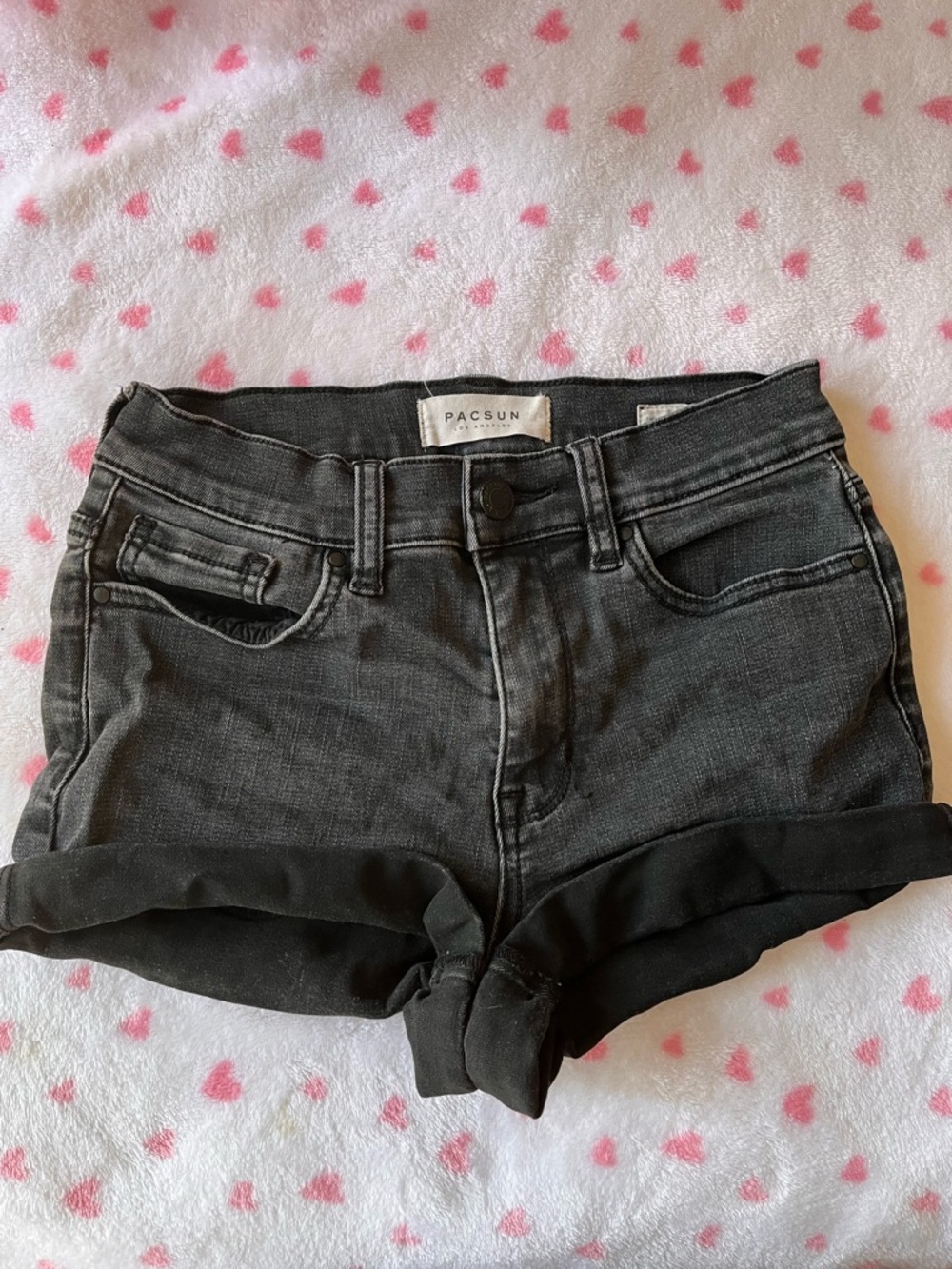 PacSun Black “Shortie” High-Rise Denim Shorts